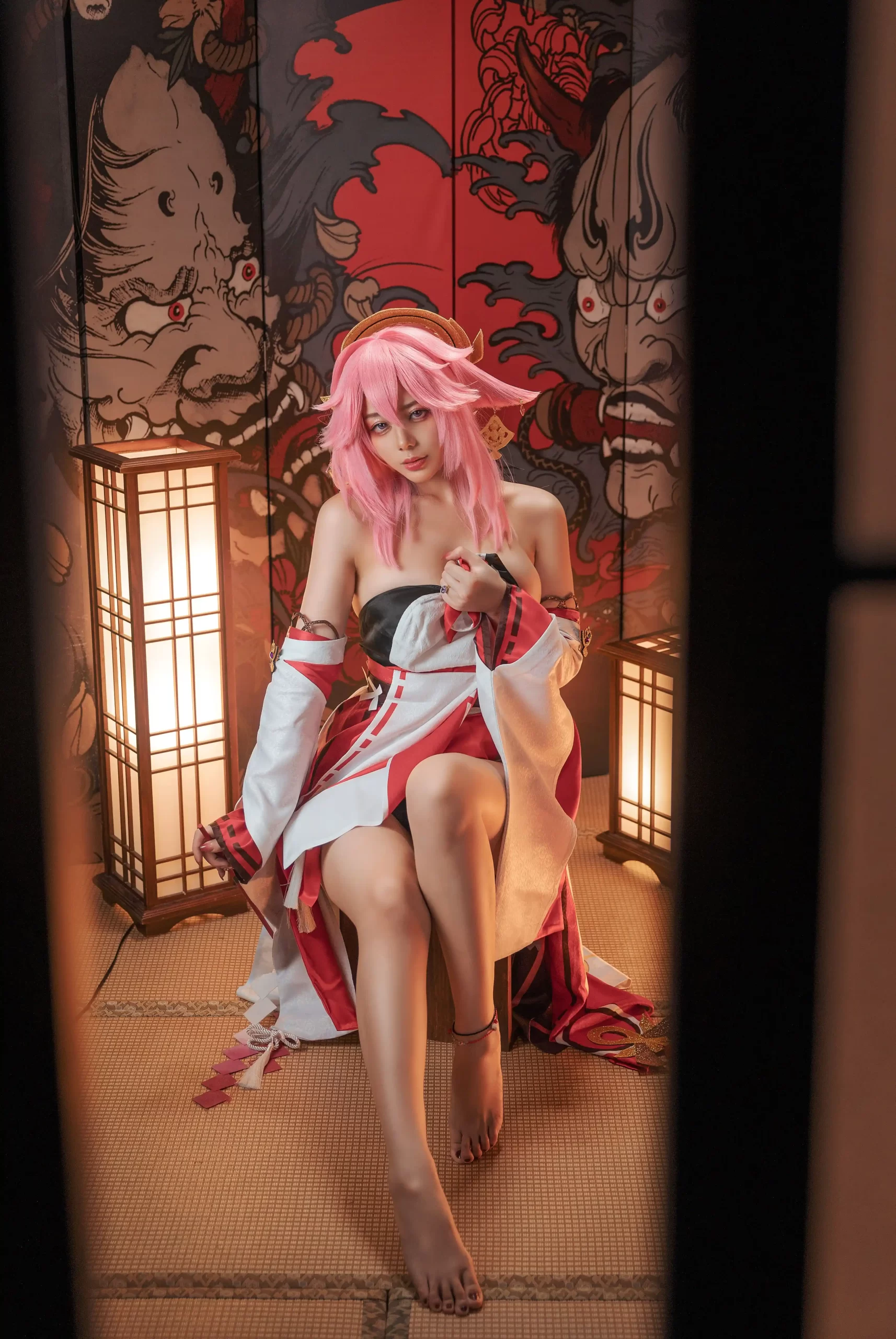 九言 Jiu Yan cosplay Yae Miko Genshin Impact 16 scaled