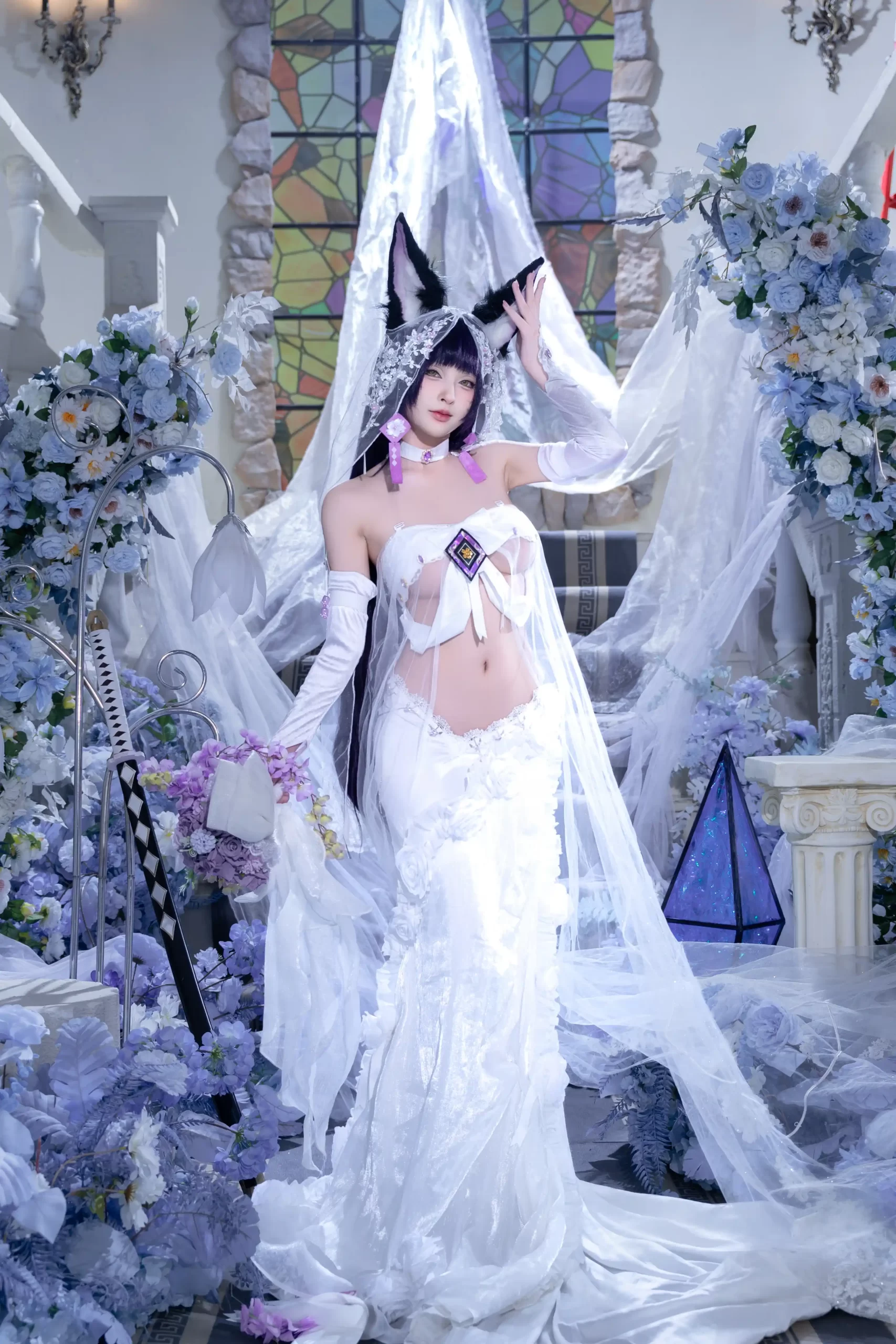 清水由乃 Qsyn0101 cosplay Musashi Wisteria Azur Lane 1 scaled