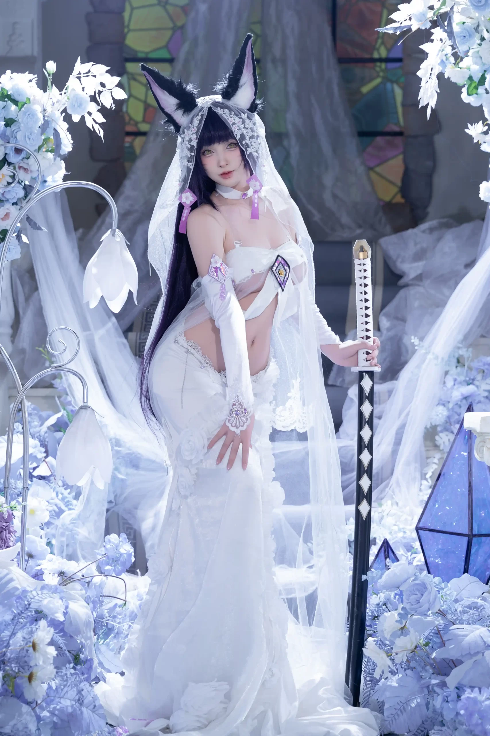 清水由乃 Qsyn0101 cosplay Musashi Wisteria Azur Lane 10 scaled