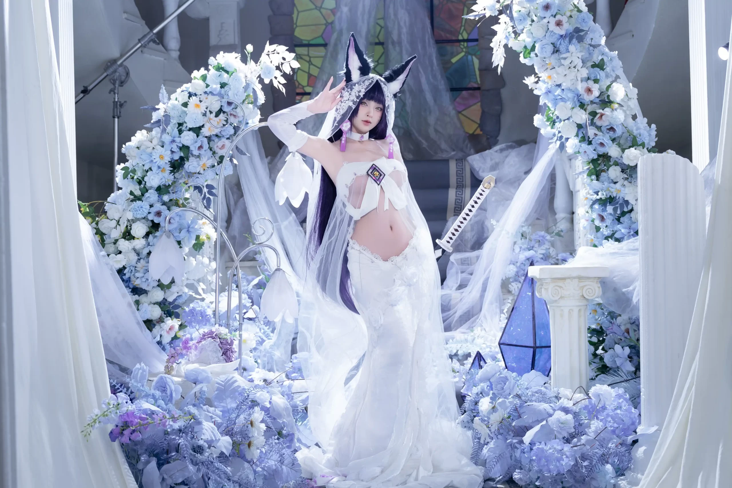 清水由乃 Qsyn0101 cosplay Musashi Wisteria Azur Lane 11 scaled