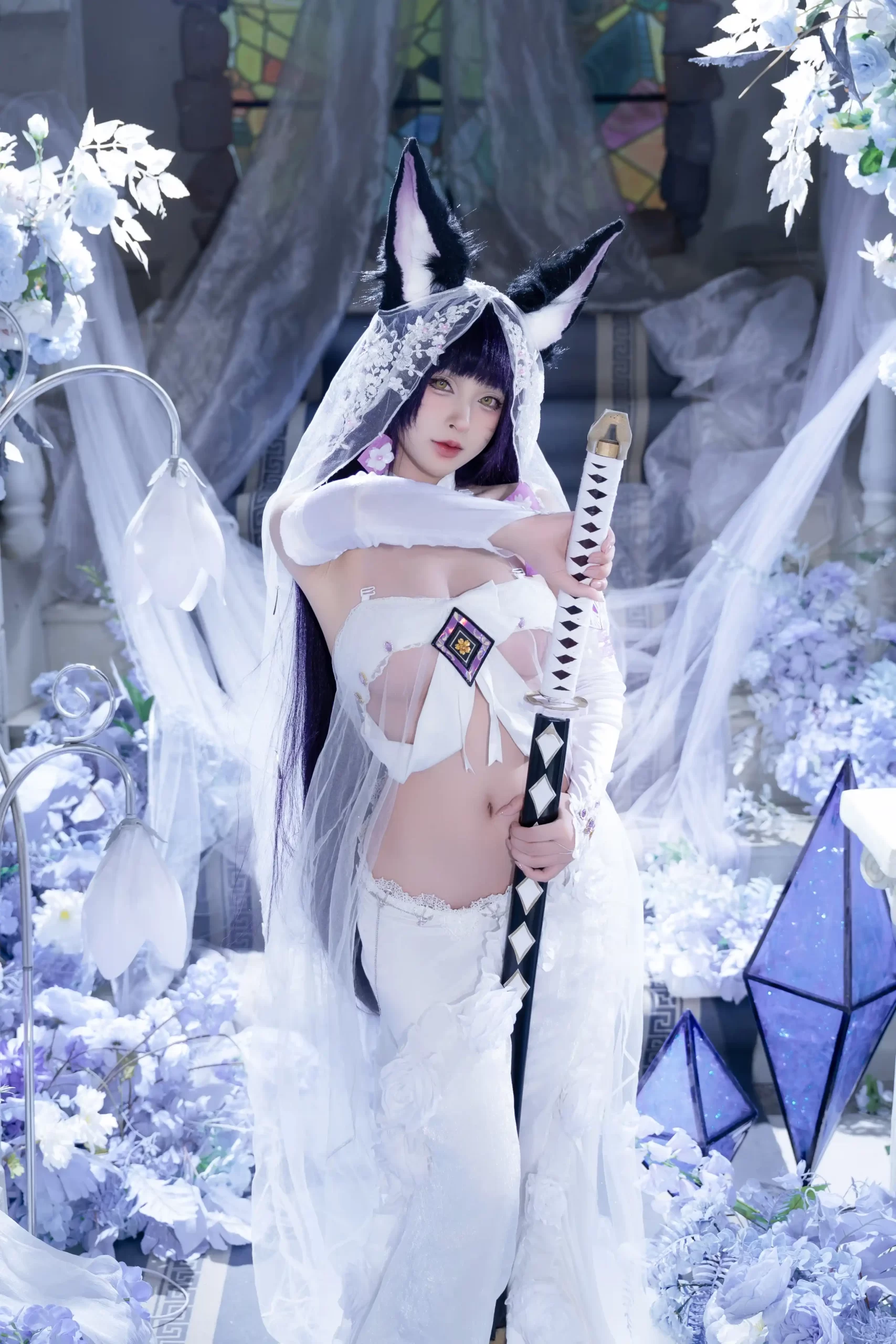 清水由乃 Qsyn0101 cosplay Musashi Wisteria Azur Lane 12 scaled