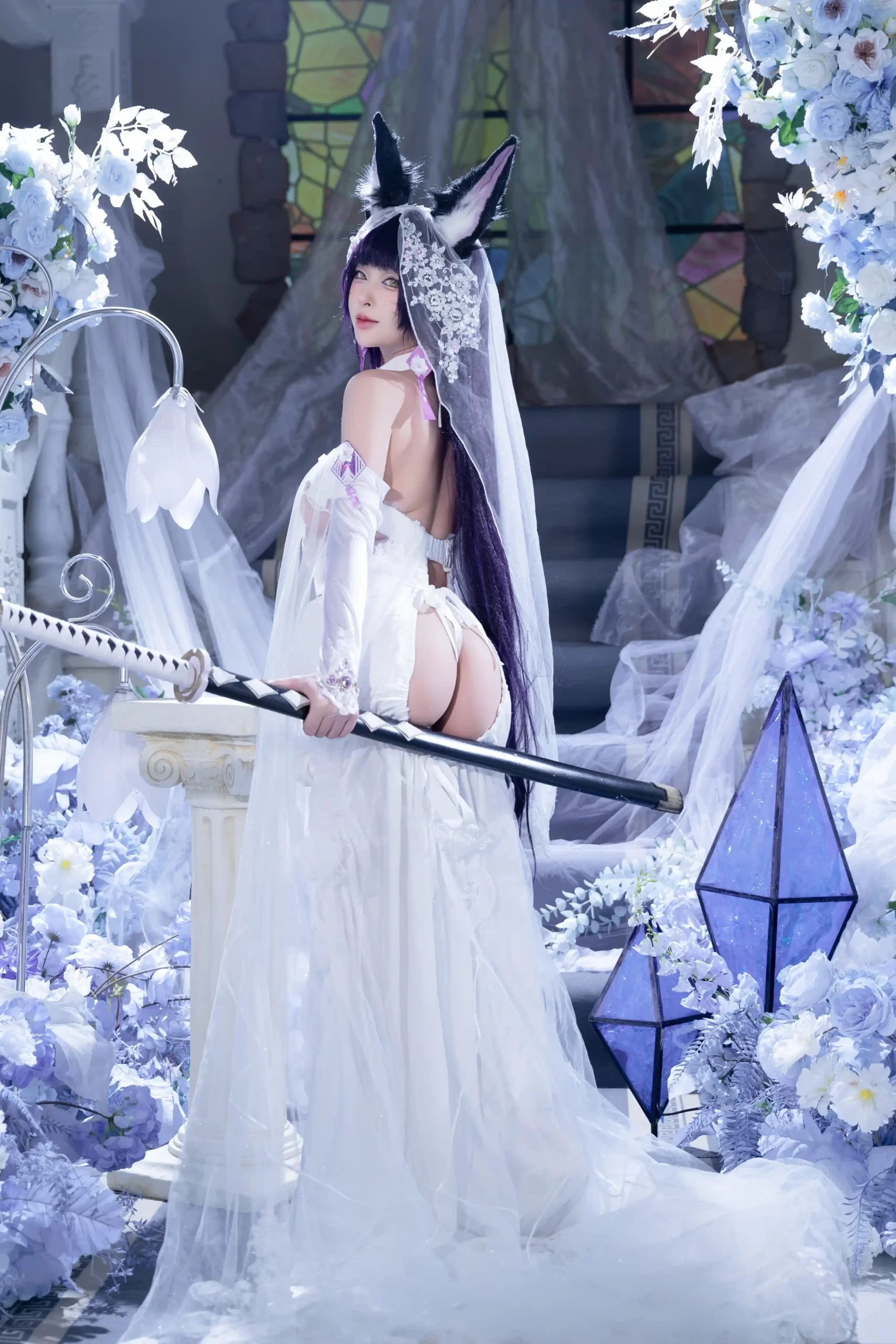 清水由乃 Qsyn0101 cosplay Musashi Wisteria Azur Lane 13 scaled