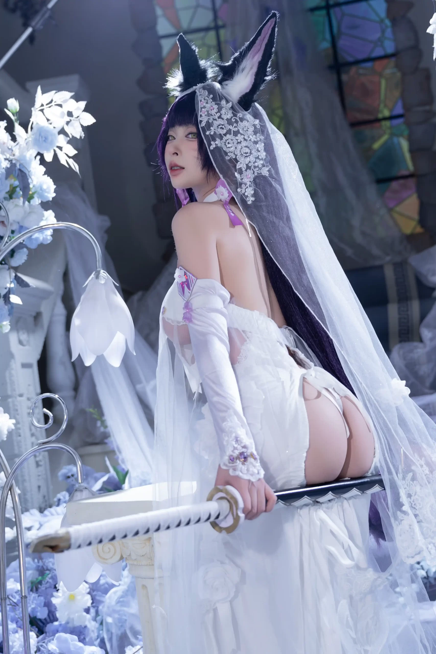 清水由乃 Qsyn0101 cosplay Musashi Wisteria Azur Lane 14 scaled