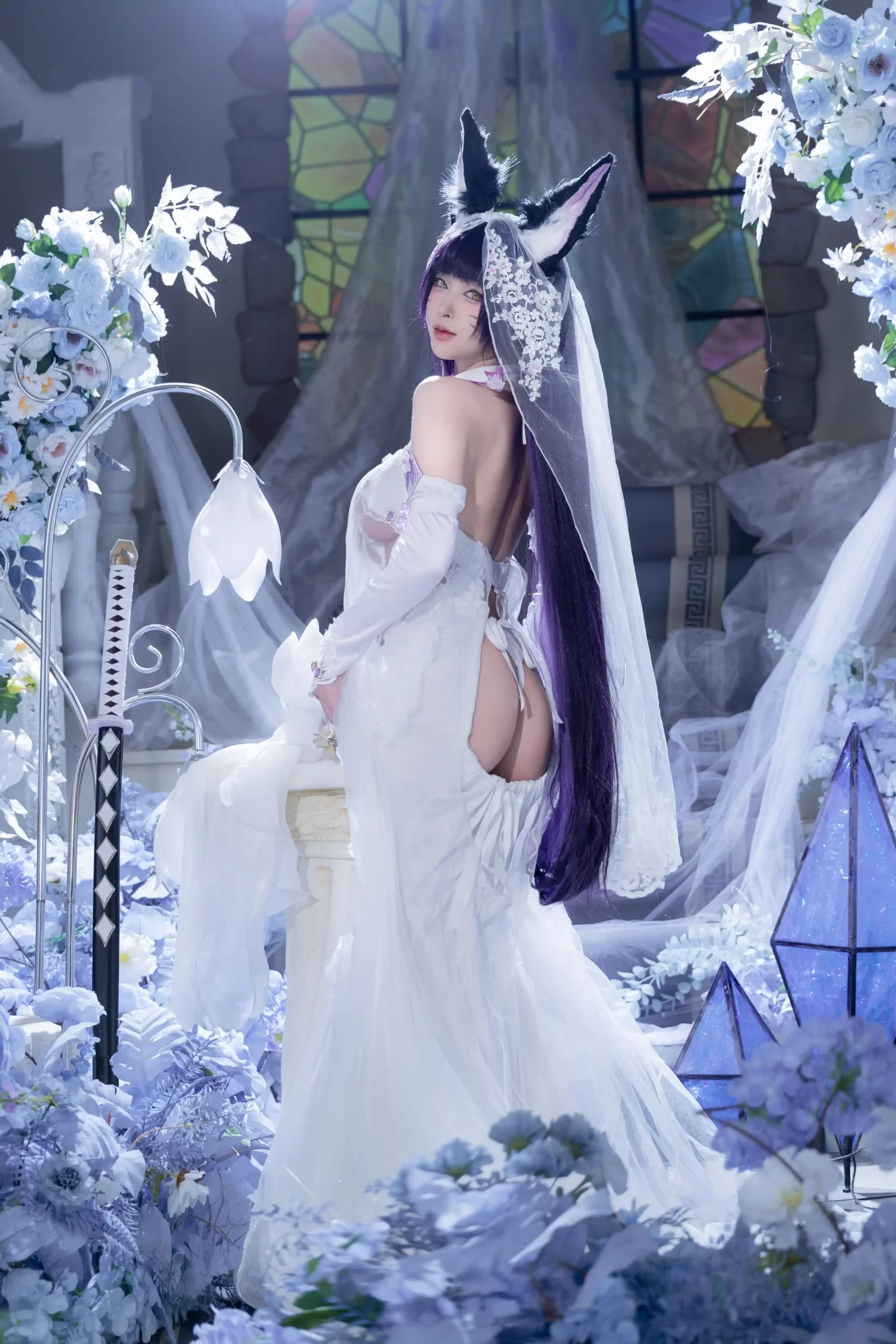 清水由乃 Qsyn0101 cosplay Musashi Wisteria Azur Lane 18 scaled