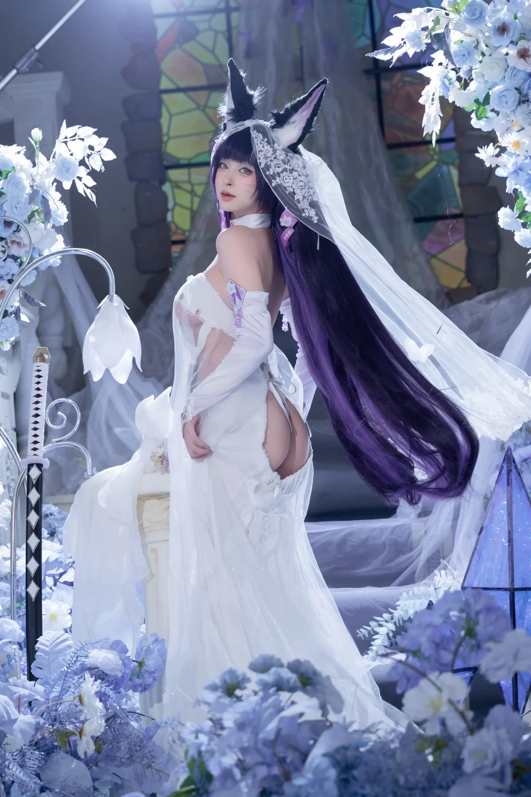 清水由乃 Qsyn0101 cosplay Musashi Wisteria Azur Lane 19 scaled