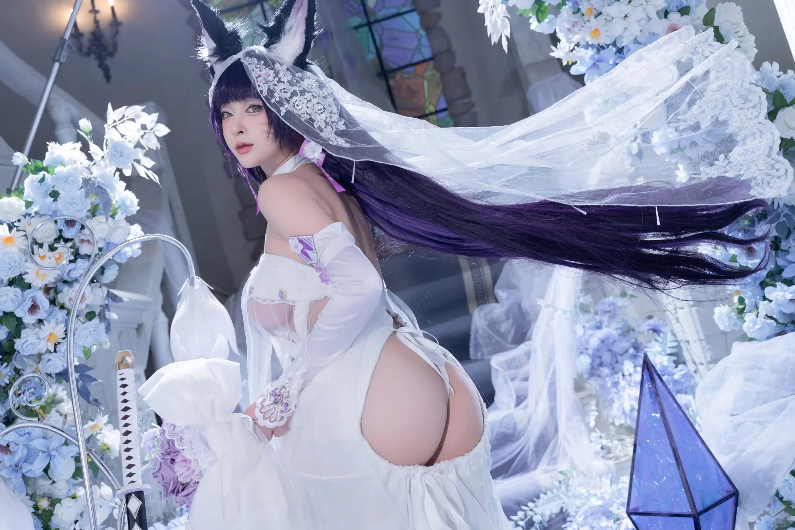 清水由乃 Qsyn0101 cosplay Musashi Wisteria Azur Lane 21 scaled