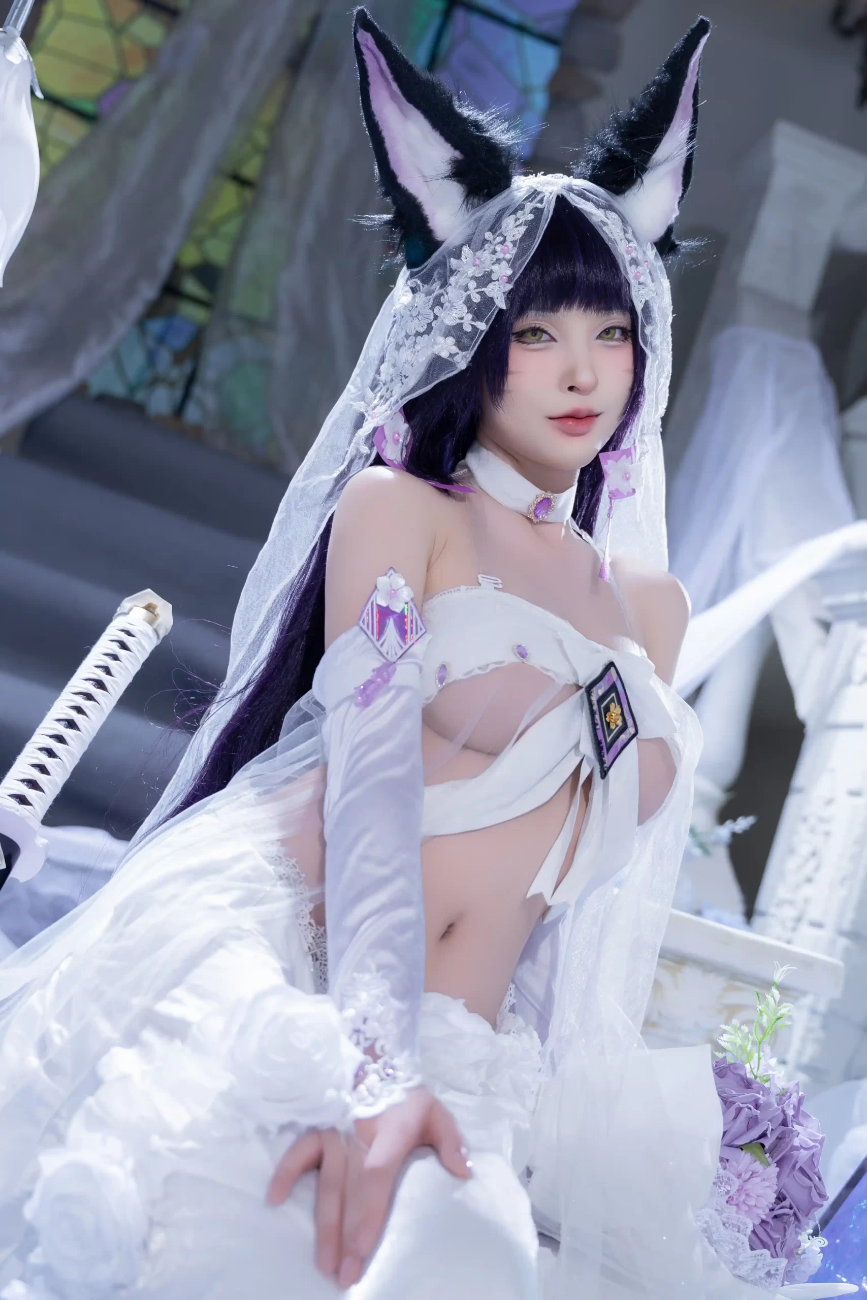 清水由乃 Qsyn0101 cosplay Musashi Wisteria Azur Lane 26 scaled