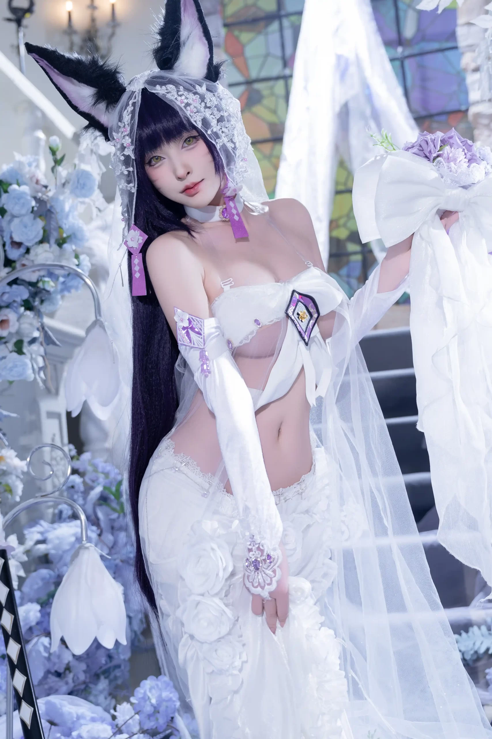 清水由乃 Qsyn0101 cosplay Musashi Wisteria Azur Lane 3 scaled