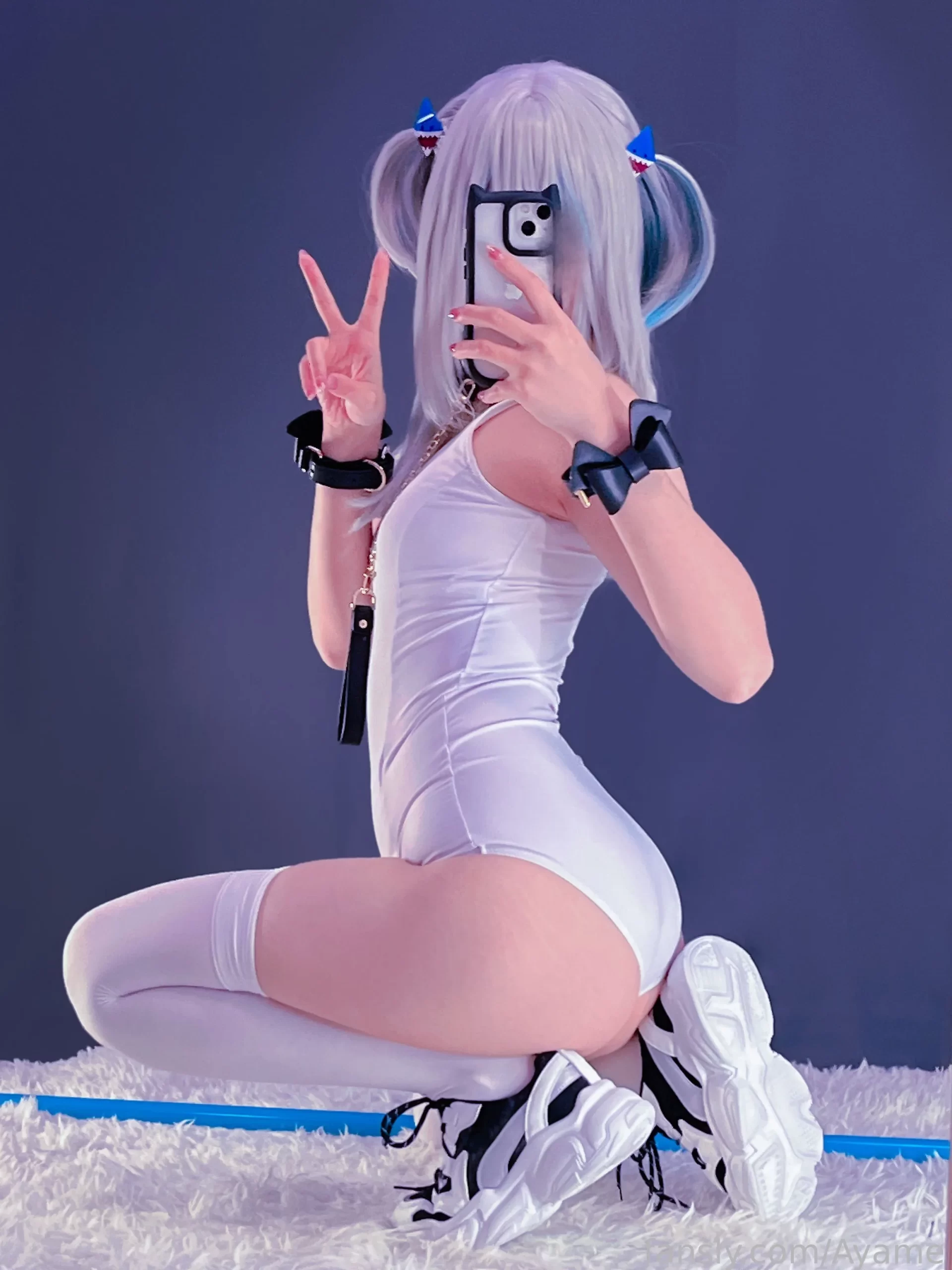 Ayame Base cosplay Gawr Gura Swimsuit Hololive 5 scaled