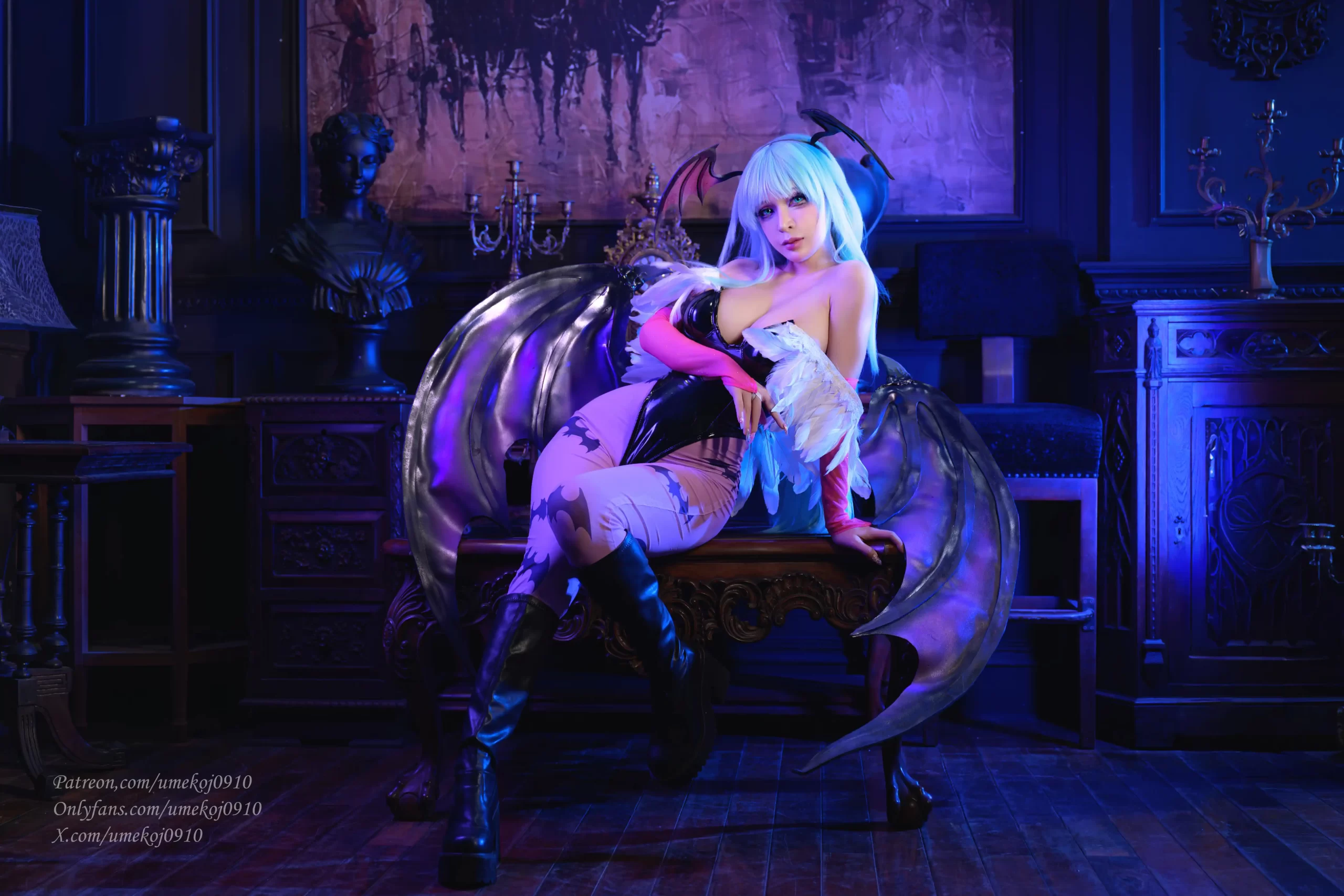 Umeko J cosplay Morrigan Aensland Darkstalkers 16 scaled