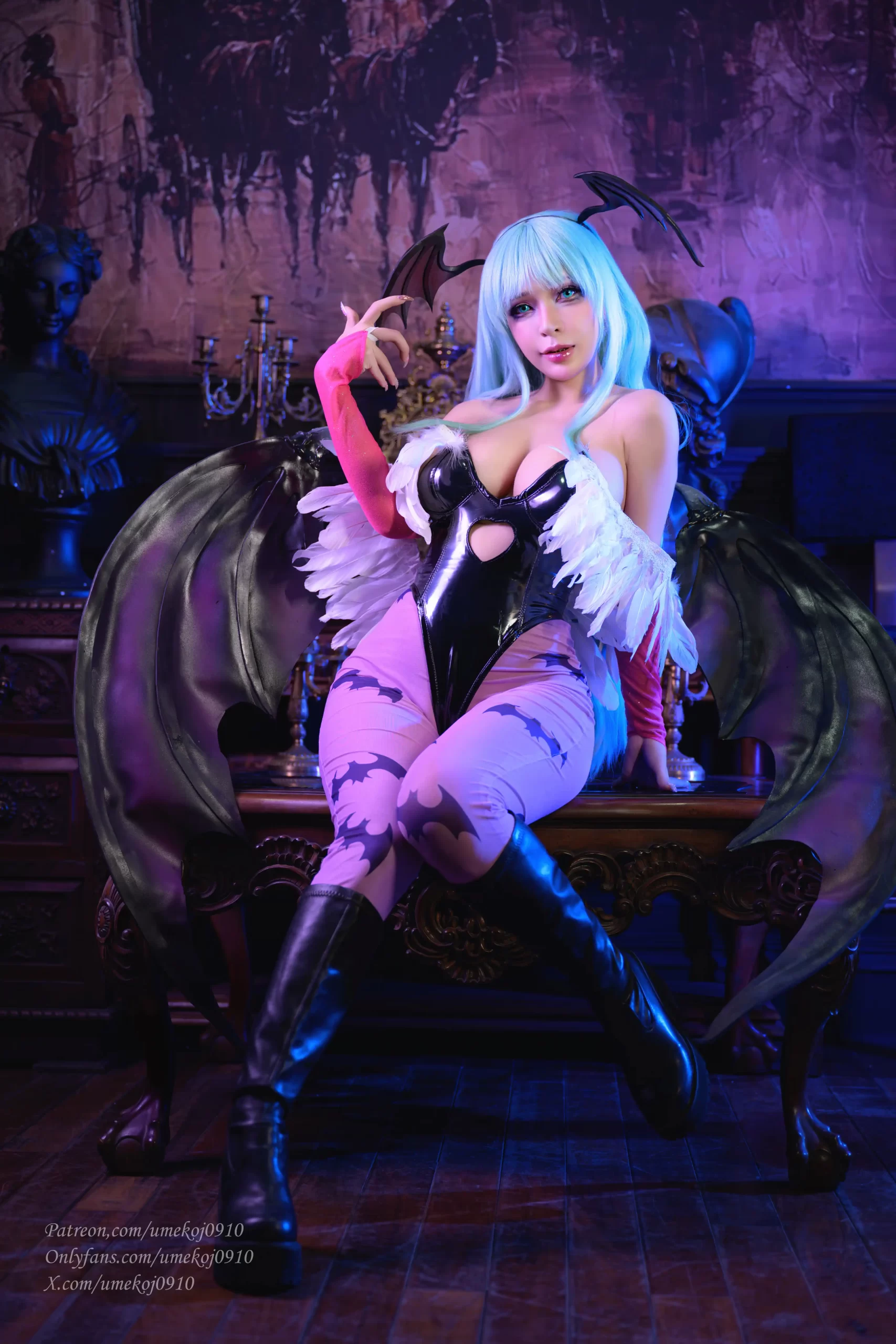 Umeko J cosplay Morrigan Aensland Darkstalkers 19 scaled