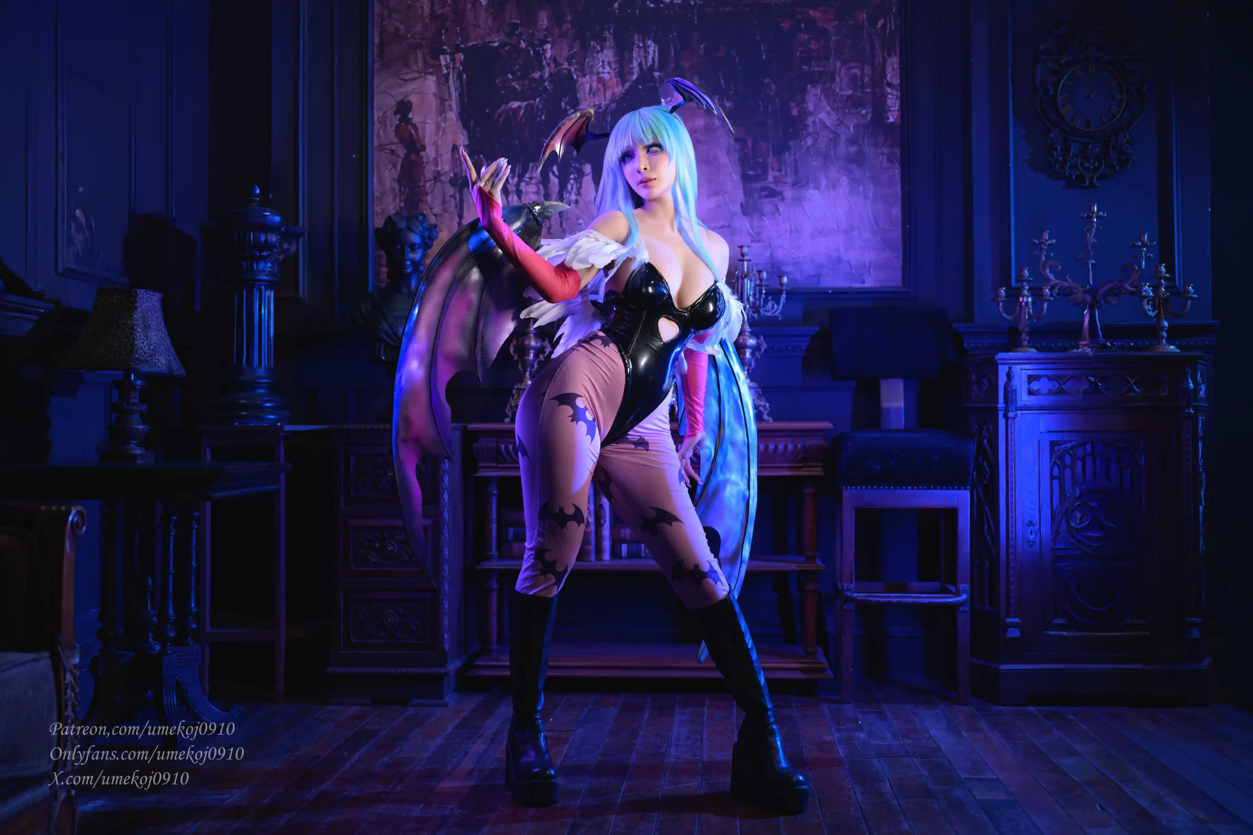 Umeko J cosplay Morrigan Aensland Darkstalkers 8 scaled