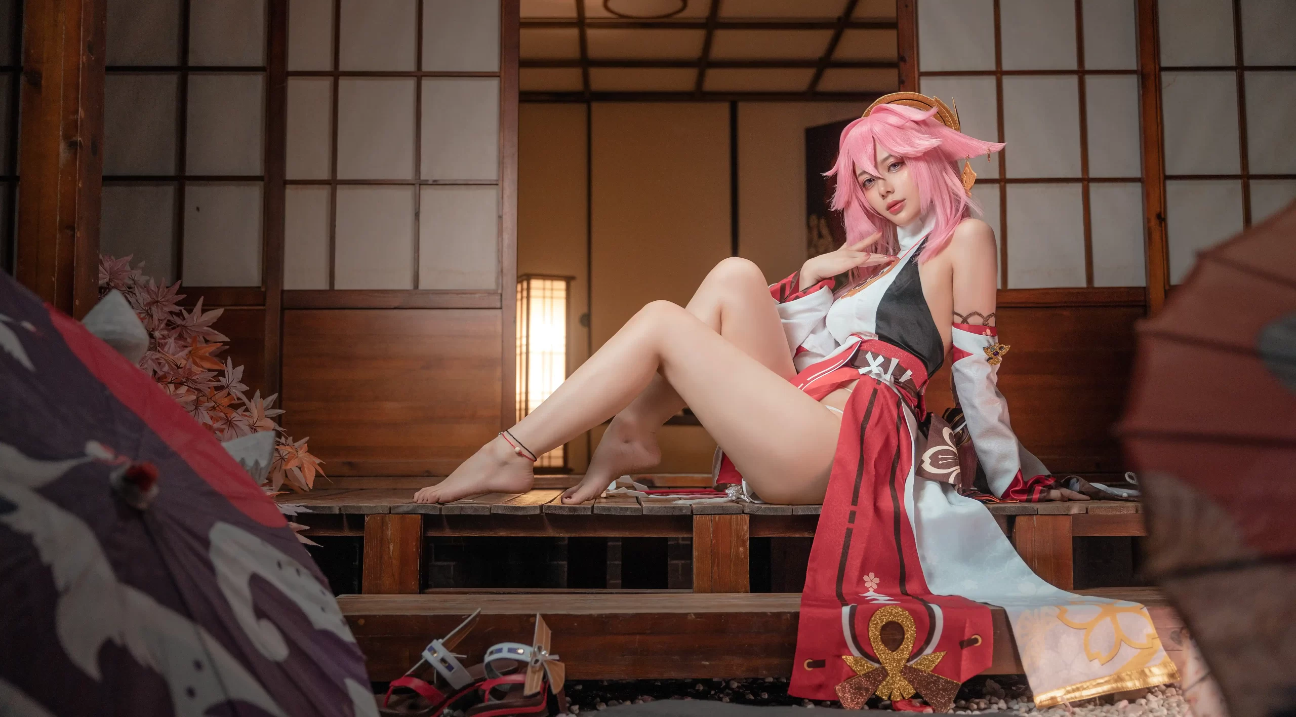 九言 Jiu Yan cosplay Yae Miko Genshin Impact 10 scaled