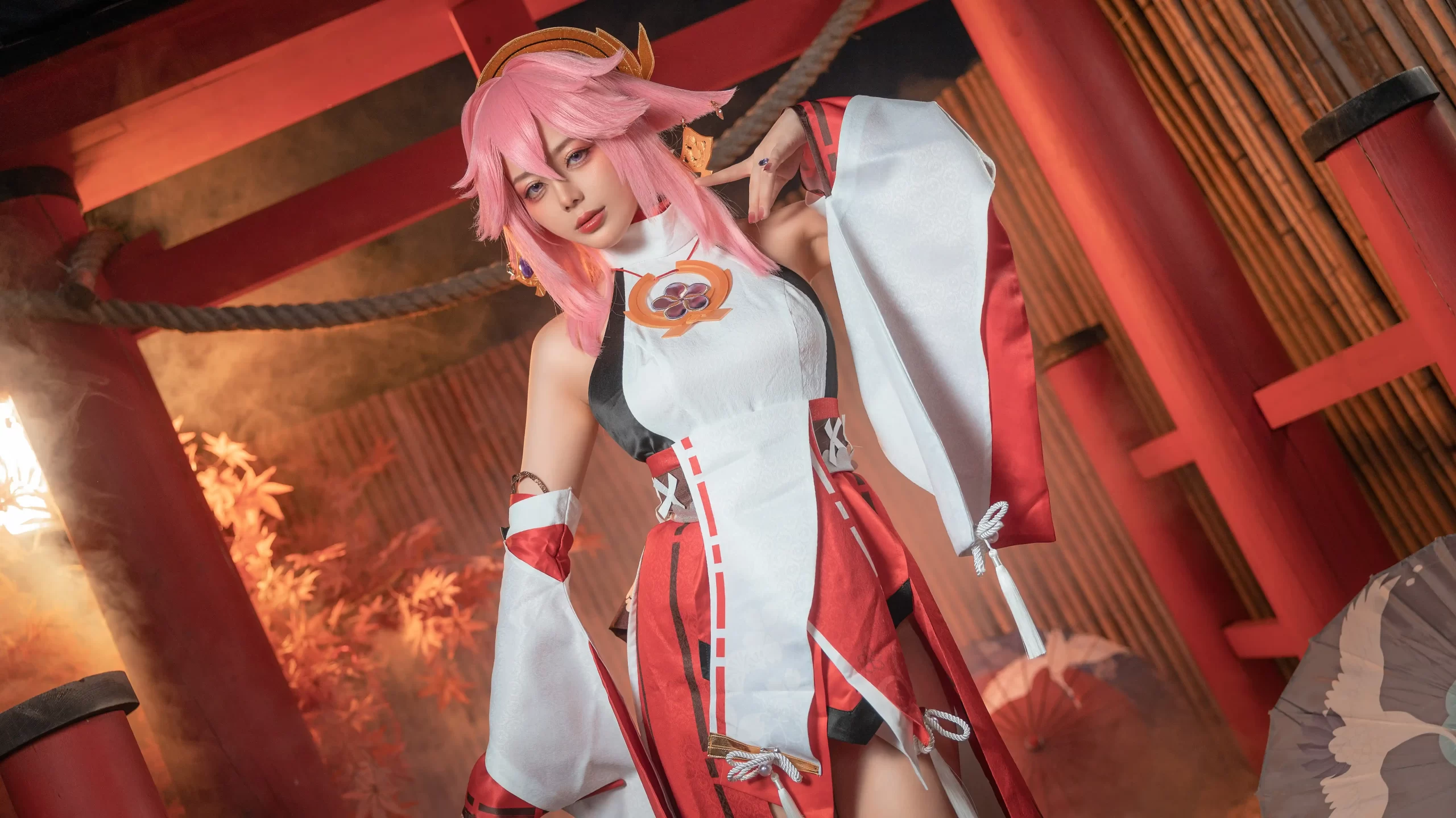 九言 Jiu Yan cosplay Yae Miko Genshin Impact 2 scaled