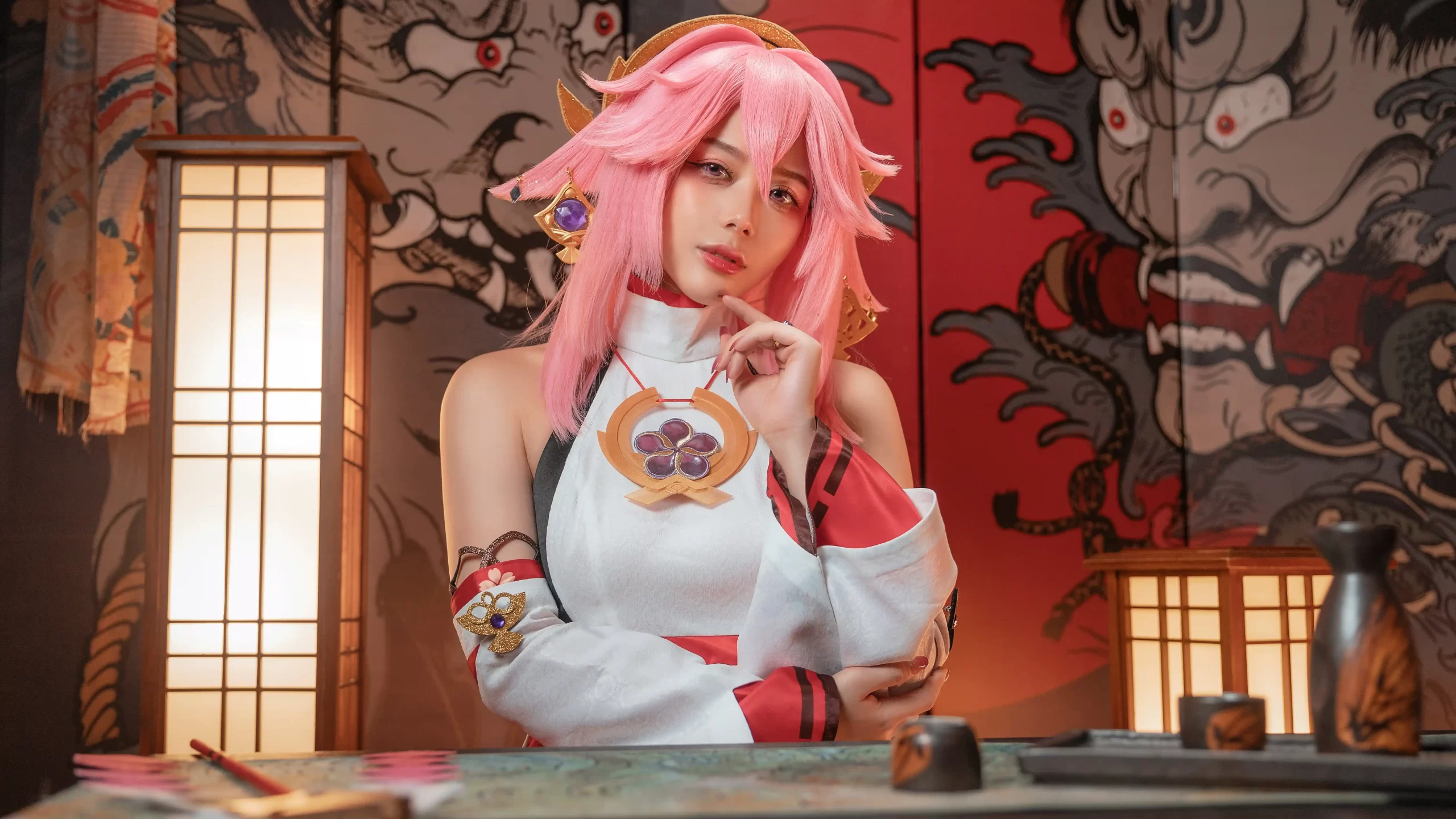 九言 Jiu Yan cosplay Yae Miko Genshin Impact 39 scaled