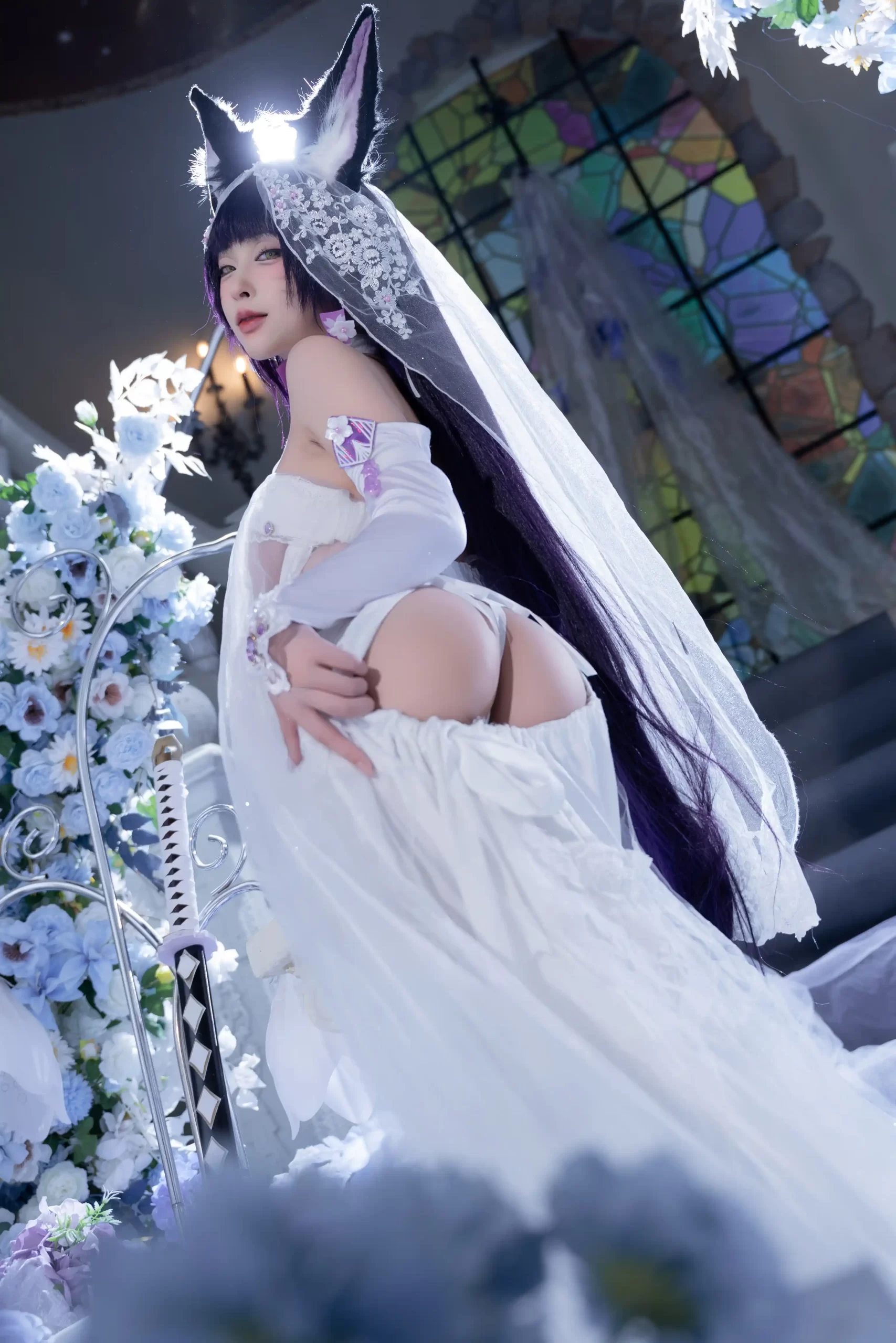 清水由乃 Qsyn0101 cosplay Musashi Wisteria Azur Lane 16 scaled