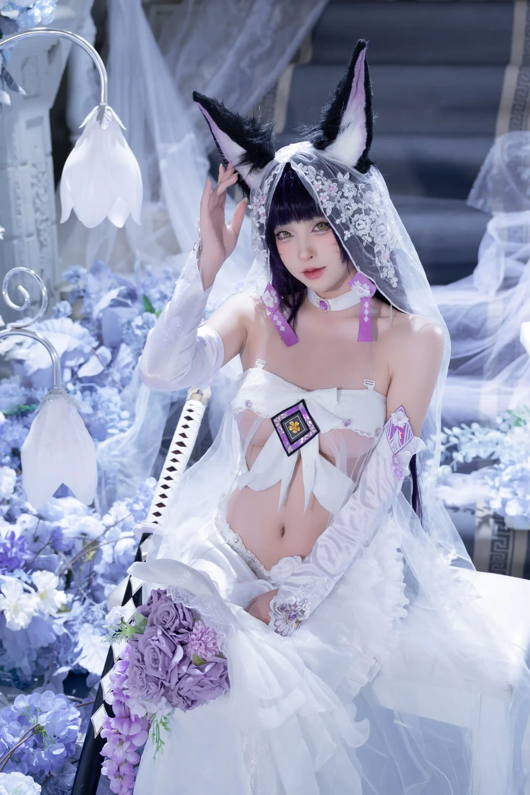 清水由乃 Qsyn0101 cosplay Musashi Wisteria Azur Lane 24 scaled
