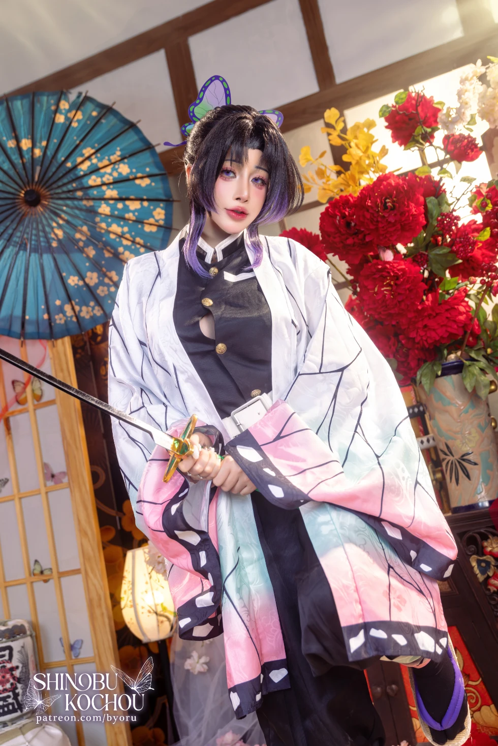 Byoru ビョル cosplay Shinobu Kocho Kimetsu No Yaiba 10